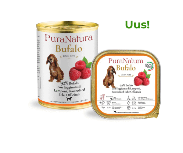 PuraNatura Dog Bufalo & Raspberry. Мраморная говядина с малиной, влажный корм для собак