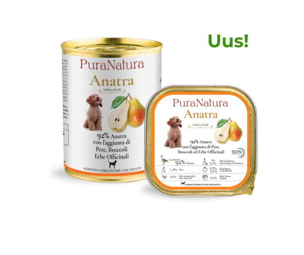 PuraNatura Dog Duck & Pears. Pardliha ja pirnid, märgtoit koertele