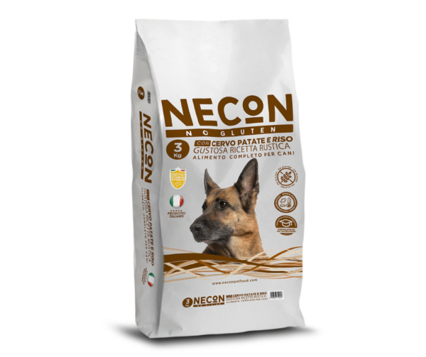 NECON No Gluten Gustosa Wild 3 KG. Gluteenivaba kuivtoit täiskasvanud koertele – Hirveliha