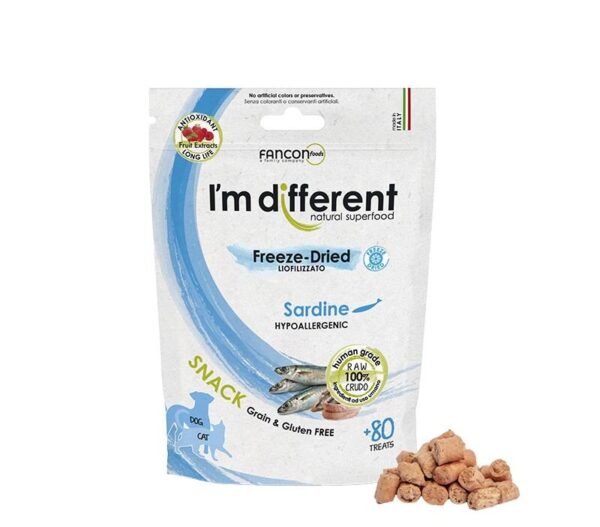 I´m Different Snack BARF - Külmkuivatatud delikatess maiused - Sardiinid