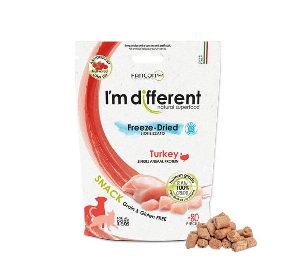 I´m Different Snack BARF - Külmkuivatatud delikatess maiused - Kalkuniliha