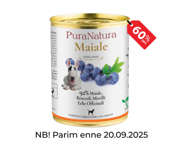 PuraNatura Dog Pork & Blueberries. Свинина с черникой, влажный корм для собак, 400 г