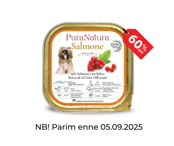 PuraNatura Dog Salmon & Currants. Лосось с красной смородиной, влажный корм для собак 150 г