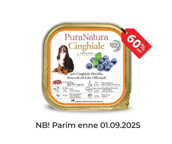 PuraNatura Dog Boar & Blueberries. Мясо кабана с черникой, влажный корм для собак, 150 г